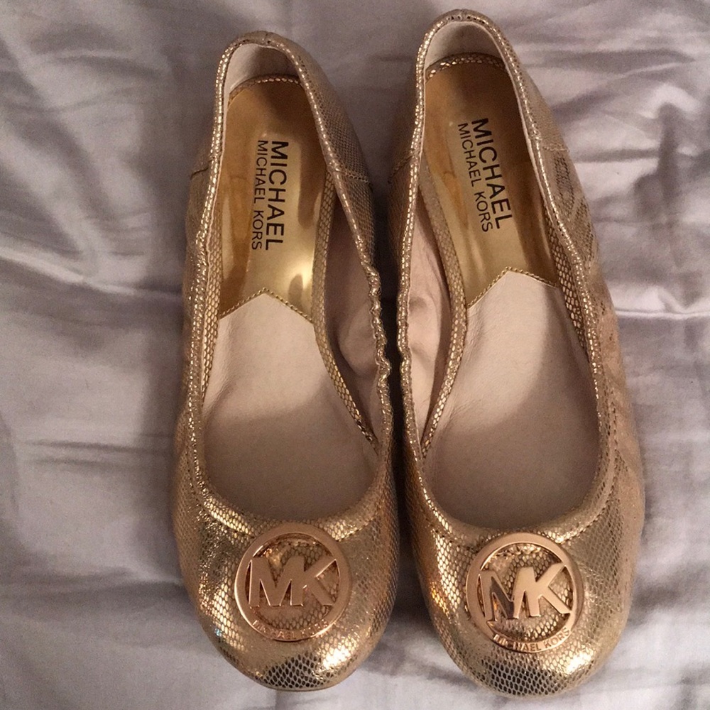 Gold Michael Kors flats